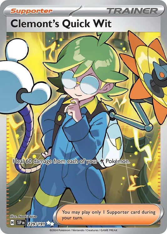 Clemont's Quick Wit #229 Pokemon Surging Sparks
