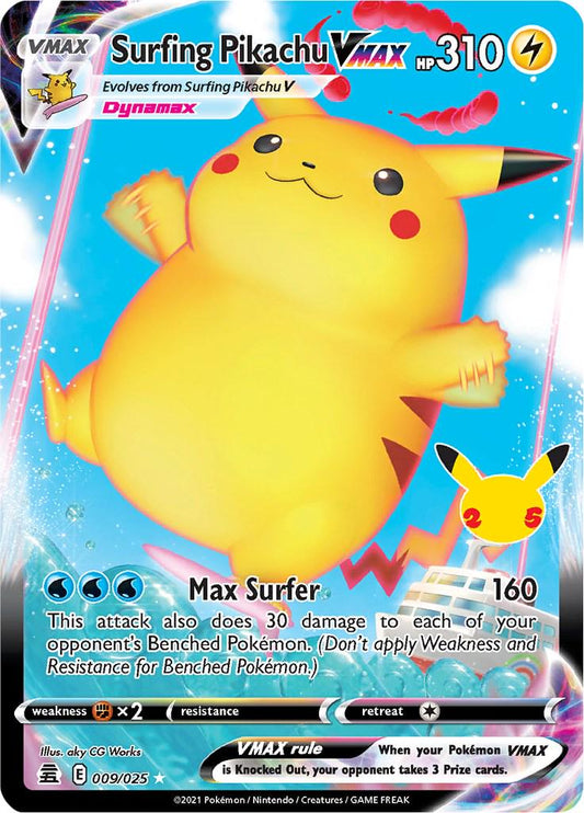 Surfing Pikachu VMAX #9 Pokemon Celebrations