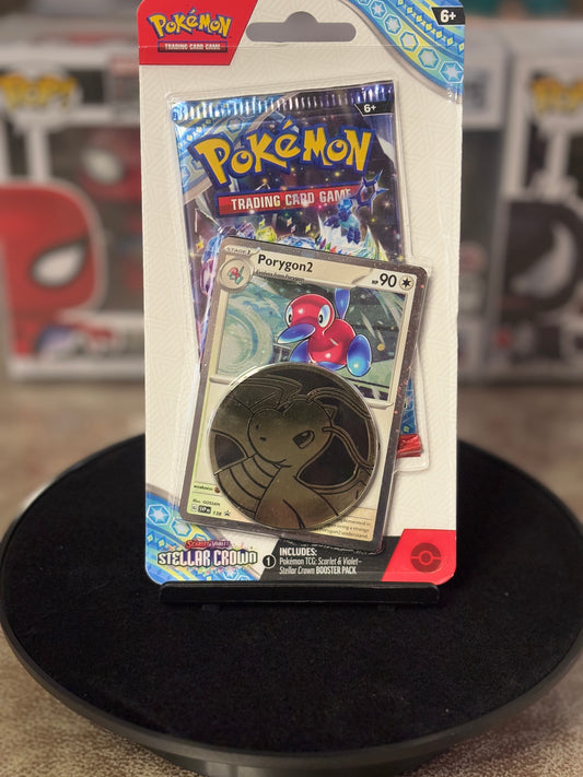 Pokémon TCG: Stellar Crown Single Pack Blister featuring Porygon2 (SV07)