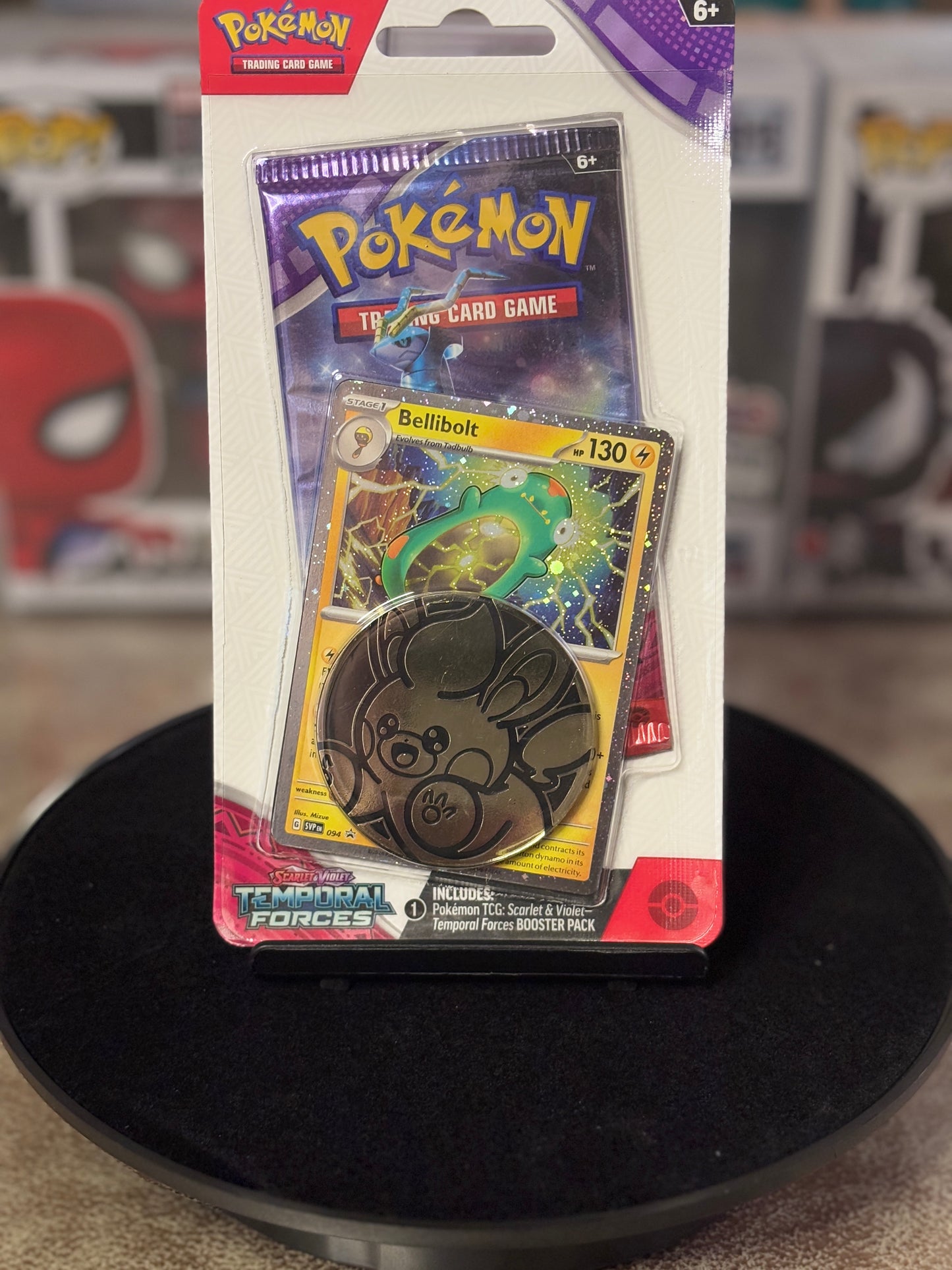 Pokémon TCG: Temporal Forces Single Pack Blister featuring Bellibolt (SV05)