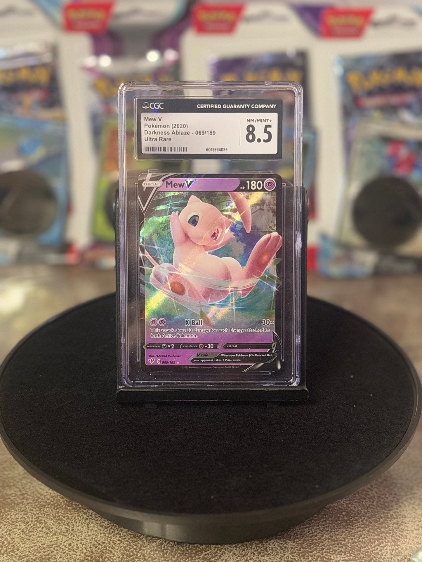 Pokémon Mew V Darkness Ablaze 069/189 CGC 8.5 – Certified Graded Slab