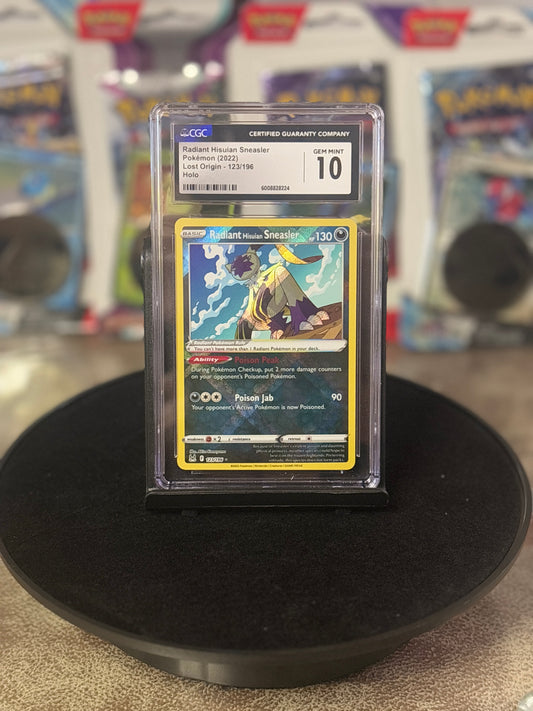 Pokémon Radiant Hisuian Sneasler Lost Origin 123/196 CGC 10 Gem Mint – Certified Graded Slab